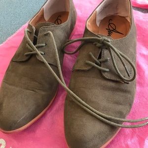 American Rag olive green/khaki “suede LIKE” shoes.